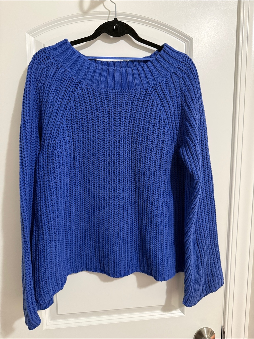 Cupio Royal Blue Chunky Crewneck Sweater